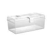 Huitich clear plastic medication organizer case with secure latch for easy storage and portability